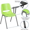 Flash Furniture Green Ergonomic Shell Chair with Left Handed Flip-Up Tablet Arm, PK5 5-RUT-EO1-GN-LTAB-GG